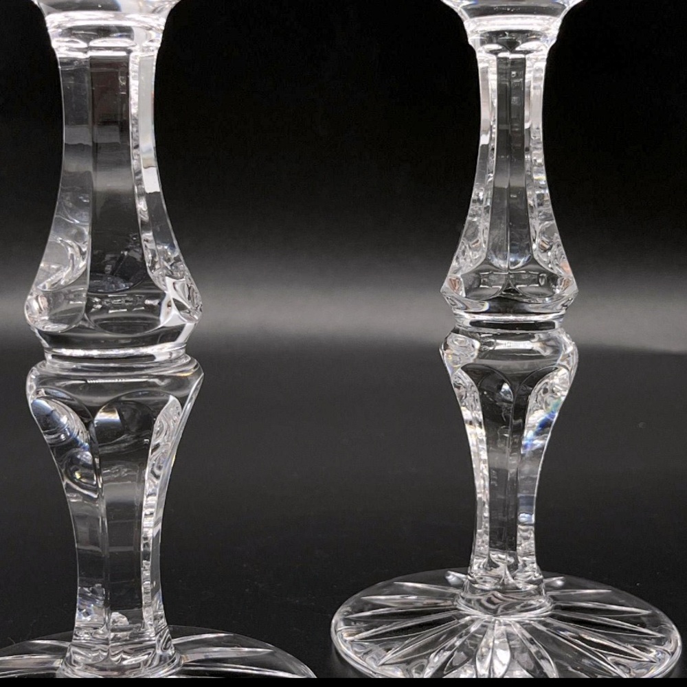 Vintage Crystal Candlestick Holders by Tyrone Crystal (Ireland), c. 1950s - Picture 2 of 4